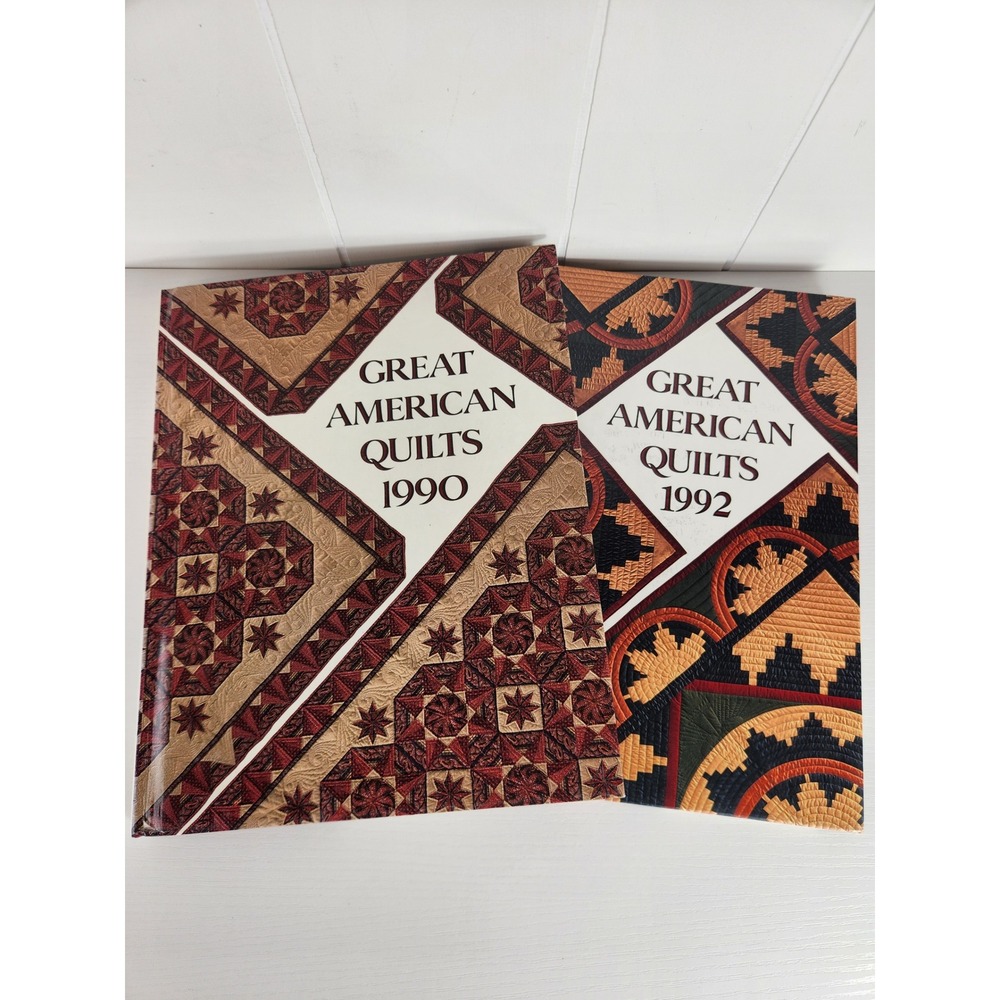 Great American Quilts 1990 1992 Oxmoor House Hardcover Book Lot of 2 Vintage